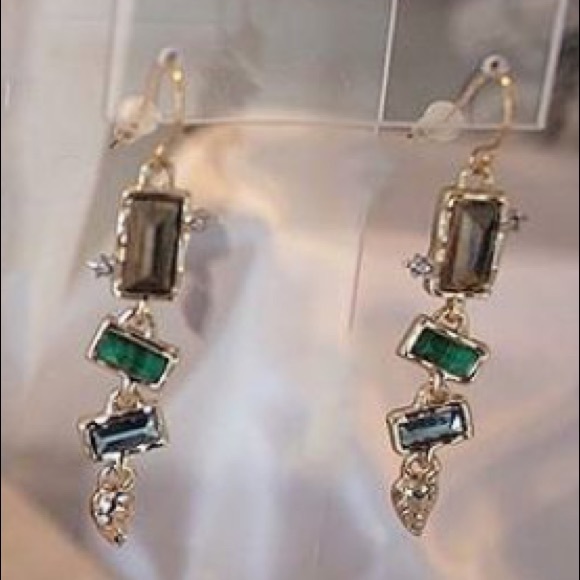 Alexis Bittar Molten Metal Multi Gemstone Malachite Dangling Earrings - Picture 15 of 15